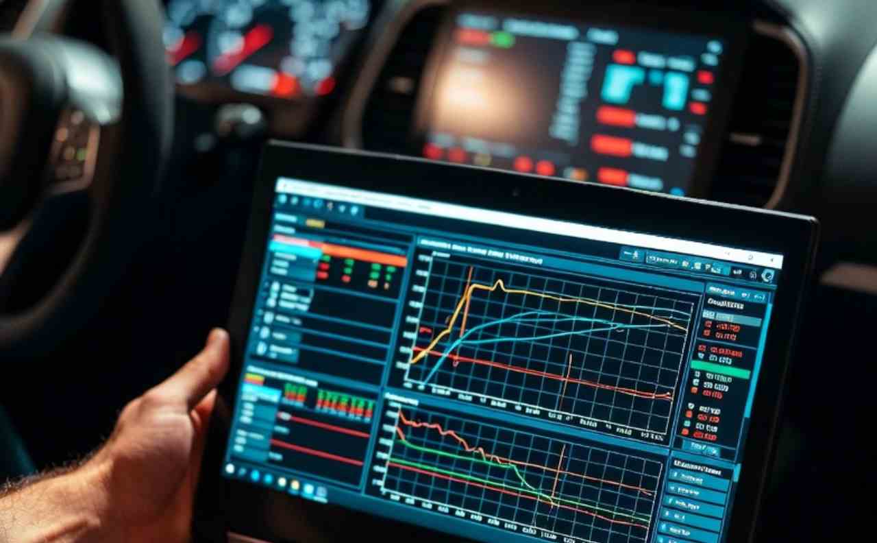 Professional ECU tuning service in Islamabad - mechanic connecting diagnostic laptop to car